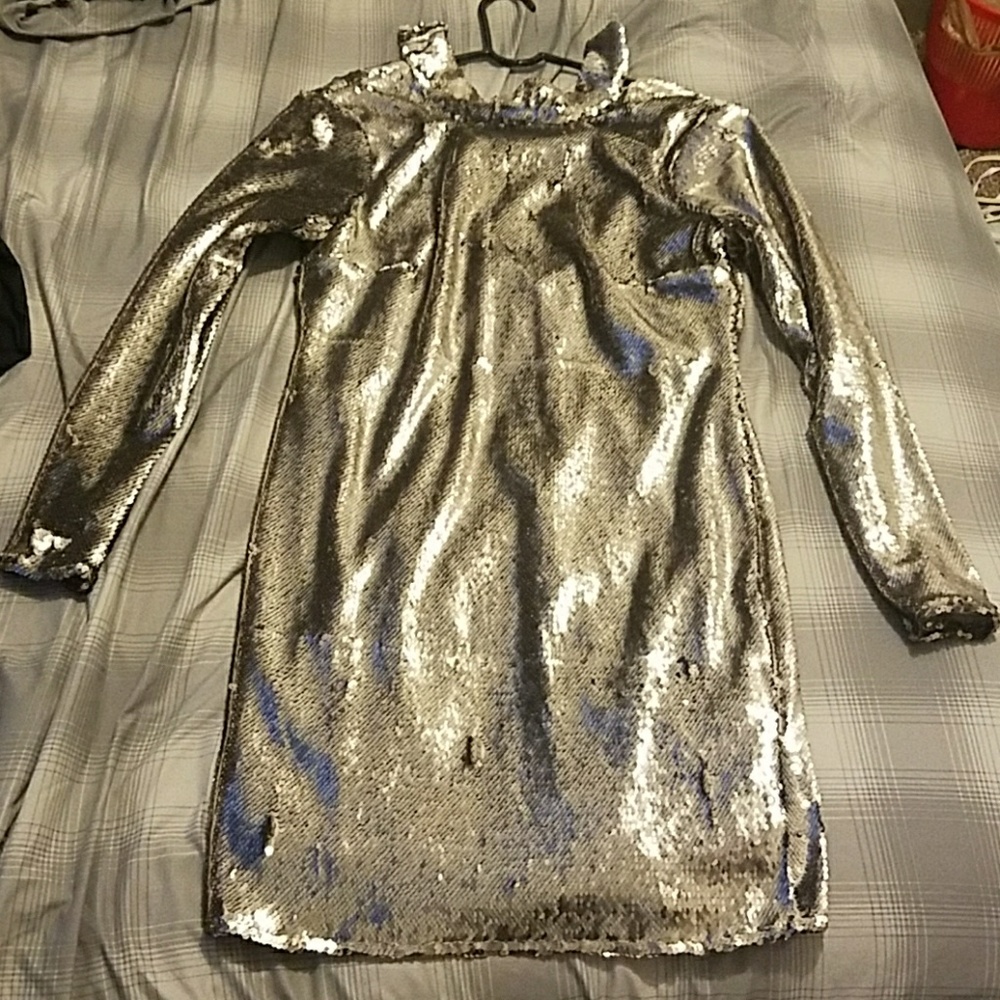 Grey sequin dress